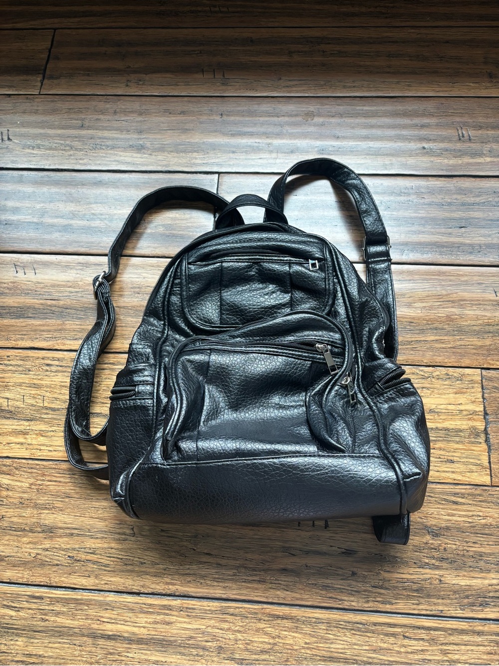 Black Leather Backpack